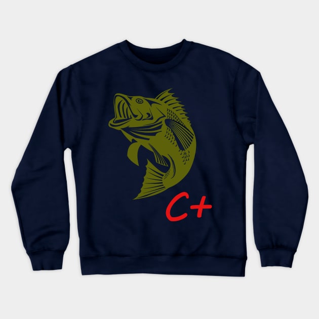 I caught a sea bass! oh wait.. its atleast a C+ Crewneck Sweatshirt by archclan